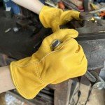 Men's Leather Gardening Gloves with Reinforced Palm