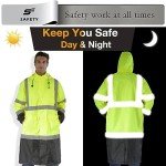 Hi-Vis Waterproof Rain Jacket with Reflective Strips