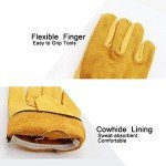 OZERO Flex Grip Cowhide Work Gloves - Large