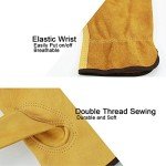 OZERO Flex Grip Cowhide Work Gloves - Large