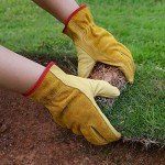 OZERO Flex Grip Cowhide Work Gloves - Large
