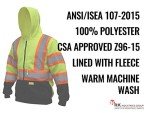 Men's Hi-Viz Class 3 Zip Hoodie Sweatshirt