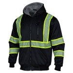 High-Visibility Reflective Fleece Safety Hoodie for Men
