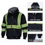 High-Visibility Reflective Fleece Safety Hoodie for Men