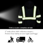 High-Visibility Reflective Fleece Safety Hoodie for Men