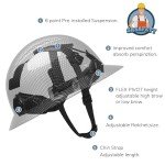 Carbon Fiber Hard Hat with Adjustable Ratchet Suspension