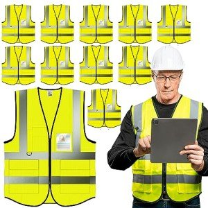 10-Pack Reflective Safety Vests for All Sizes