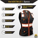 Women's Black Widow Safety Vest - 9 Pockets