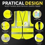 10-Pack Reflective Safety Vests for All Sizes