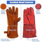 QeeLink Heat Resistant Welding Gloves - 14-inch Brown