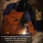 QeeLink Heat Resistant Welding Gloves - 14-inch Brown