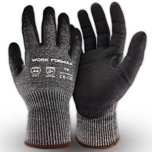 Cut Resistant Work Gloves, ANSI A4, Multiple Sizes