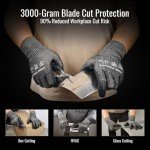 Cut Resistant Work Gloves, ANSI A4, Multiple Sizes