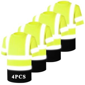 Hi-Vis Class 3 Safety Short Sleeve Shirts - 4 Pack
