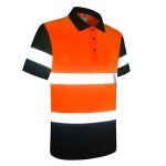 High Visibility Reflective Polo Shirt - Orange/Black