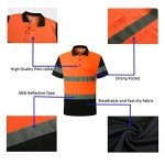 High Visibility Reflective Polo Shirt - Orange/Black