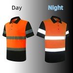 High Visibility Reflective Polo Shirt - Orange/Black