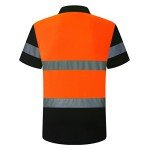 High Visibility Reflective Polo Shirt - Orange/Black