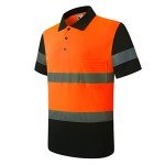 High Visibility Reflective Polo Shirt - Orange/Black