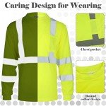 High Visibility Long Sleeve Safety Shirts - 4 Pcs