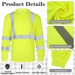 High Visibility Long Sleeve Safety Shirts - 4 Pcs