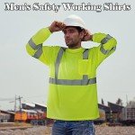 High Visibility Long Sleeve Safety Shirts - 4 Pcs