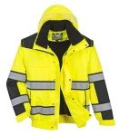 Men's High Visibility Safety Bomber Jacket - Yellow/Black