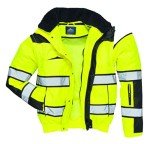 Men's High Visibility Safety Bomber Jacket - Yellow/Black