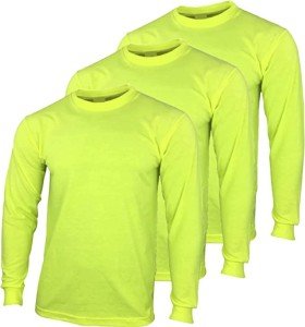 Men's High Visibility Long Sleeve Safety Shirts 3pk