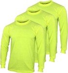 Men's High Visibility Long Sleeve Safety Shirts 3pk