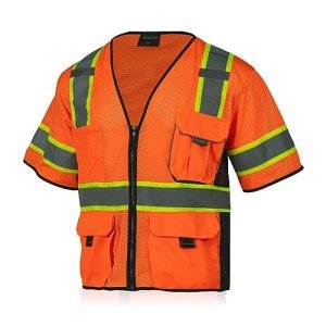 Men's High Visibility Safety Mesh Vest - Orange