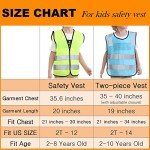10 Pack Kids Reflective Safety Vests - Neon Green