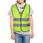 10 Pack Kids Reflective Safety Vests - Neon Green