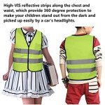 10 Pack Kids Reflective Safety Vests - Neon Green