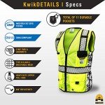 RoadBOSS High Visibility Safety Vest - 11 Pockets