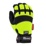 Hi-Vis Lime Waterproof Winter Work Gloves - Large