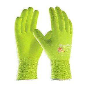 Hi-Vis Knit Gloves with Nitrile Grip - Medium