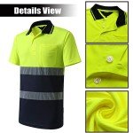 Men's Hi-Vis Reflective Short Sleeve Polo Shirt