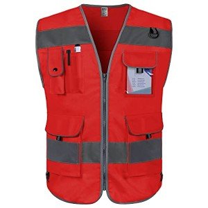 High Visibility Reflective Safety Vest with Pockets