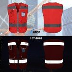 High Visibility Reflective Safety Vest with Pockets