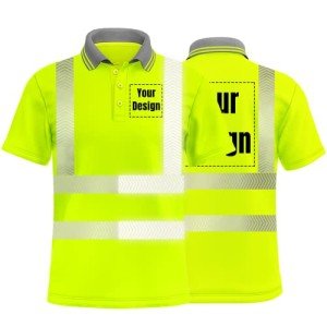 Hi-Vis Safety Polo Shirt with Reflective Strip