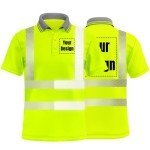 Hi-Vis Safety Polo Shirt with Reflective Strip