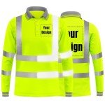 Hi-Vis Long Sleeve Safety T-Shirt with Reflective Strips