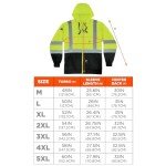 Ergodyne Class 3 Hooded Sweatshirt, Lime, Large