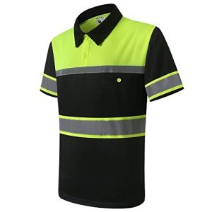 Men's High-Visibility Reflective Safety Polo Shirt