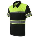 Men's High-Visibility Reflective Safety Polo Shirt