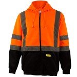 Men's Hi-Viz Class 3 Hooded Sweatshirt - Large