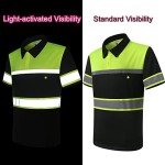 Men's High-Visibility Reflective Safety Polo Shirt