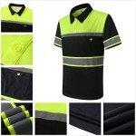 Men's High-Visibility Reflective Safety Polo Shirt