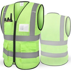 TICONN High Visibility Reflective Safety Vest, Green